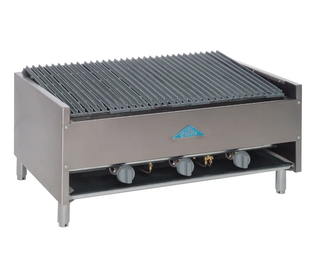 Comstock-Castle ELB36-B 36" Countertop Gas Lava Rock Charbroiler w/ (3) Burners, 90.000 BTU