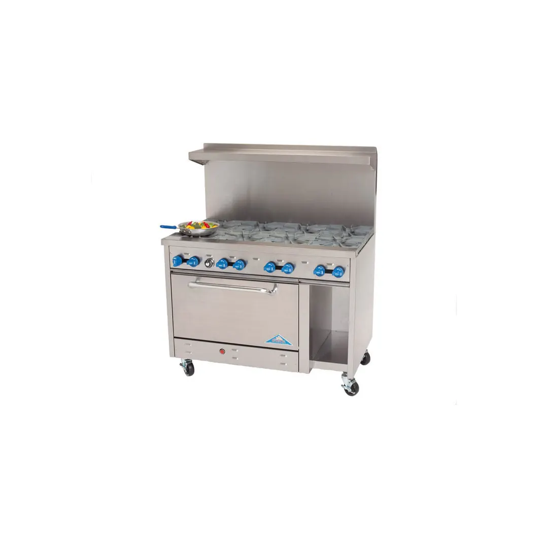 Comstock-Castle F33032 60" Gas Restaurant Range w/ (10) Open Burners, (1) Standard Oven, (1) Cabinet Base, 300.000 BTU