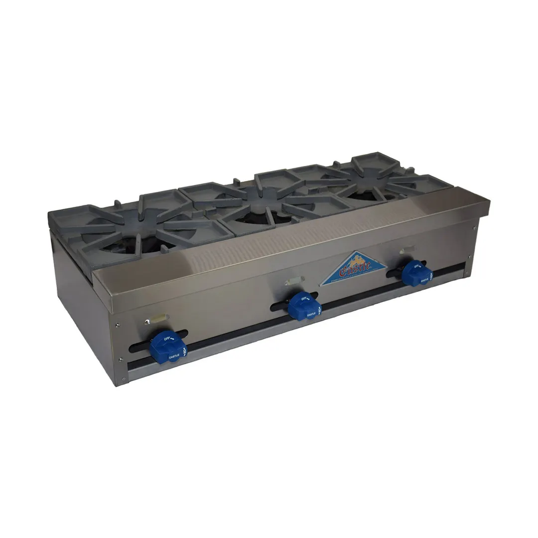 Comstock-Castle FHP3 36" Countertop Gas Hotplate with (3) Burners, Manual Controls, 72.000 BTU