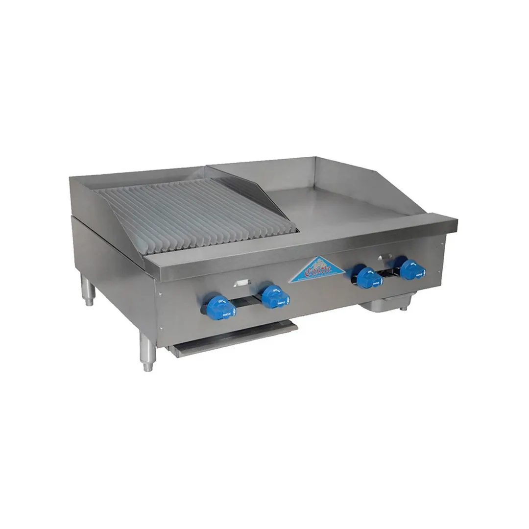 Comstock-Castle FHP30-12-1.5RB 30" Countertop Gas Griddle/Charbroiler Combination, 65.000 BTU
