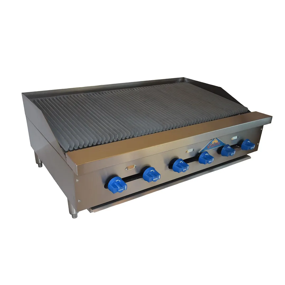 Comstock-Castle FHP42-3.5LB 42" Countertop Gas Lava Rock Charbroiler w/ (6) Burners, 120.000 BTU