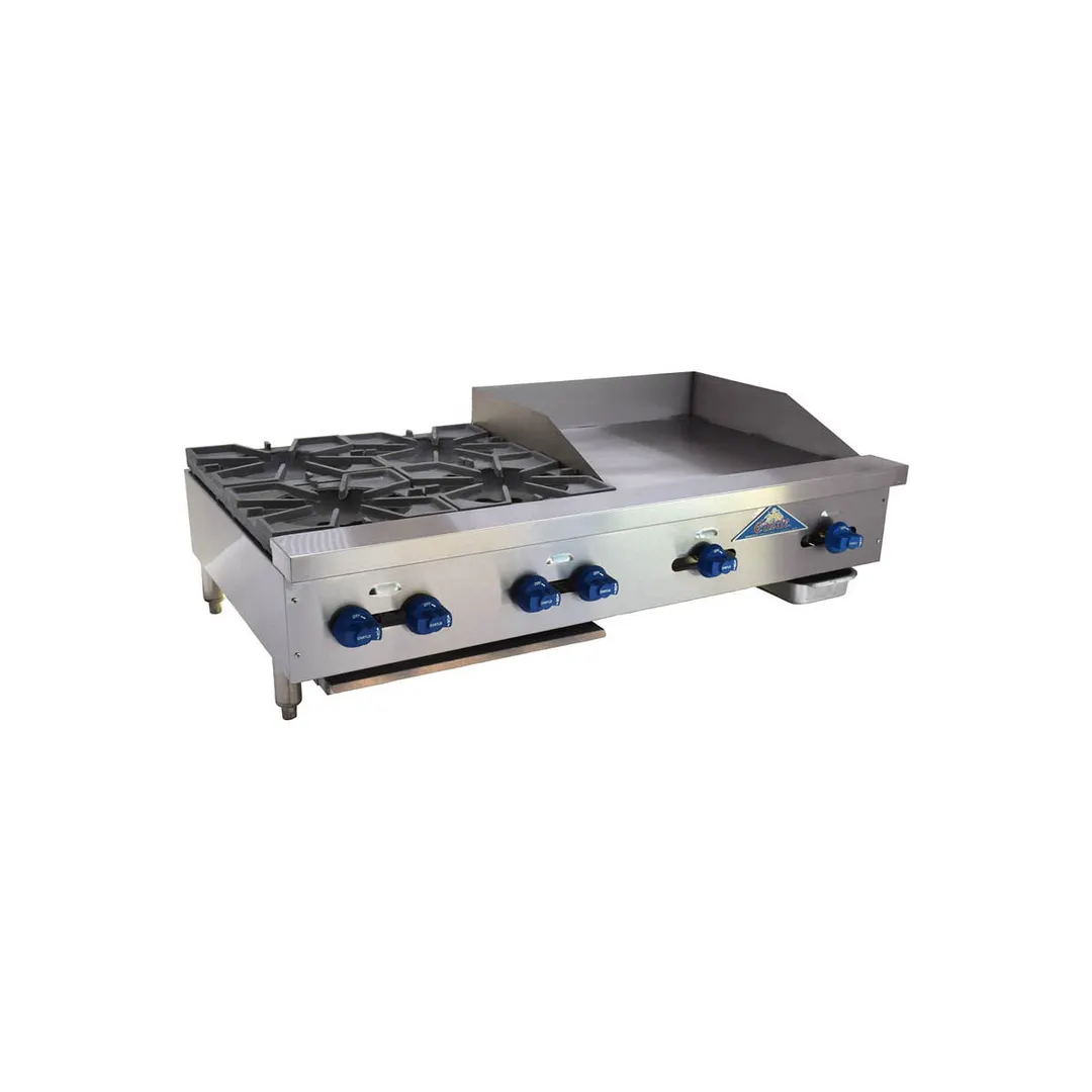 Comstock-Castle FHP48-24 48" Countertop Gas Griddle/Hotplate Combo, Manual Controls, 136.000 BTU