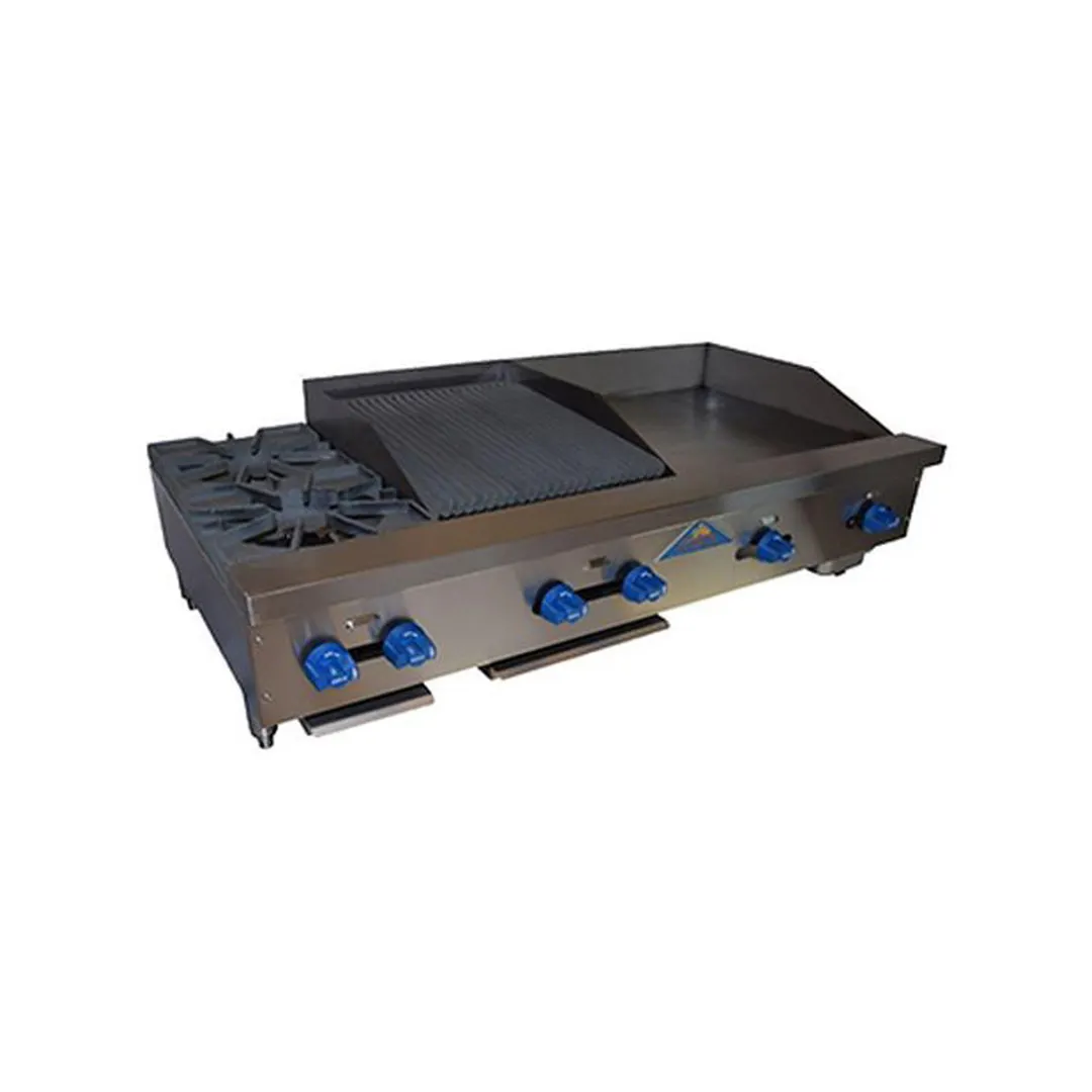 Comstock-Castle FHP54-4.5LB 54" Countertop Gas Lava Rock Charbroiler w/ (6) Burners, 160.000 BTU