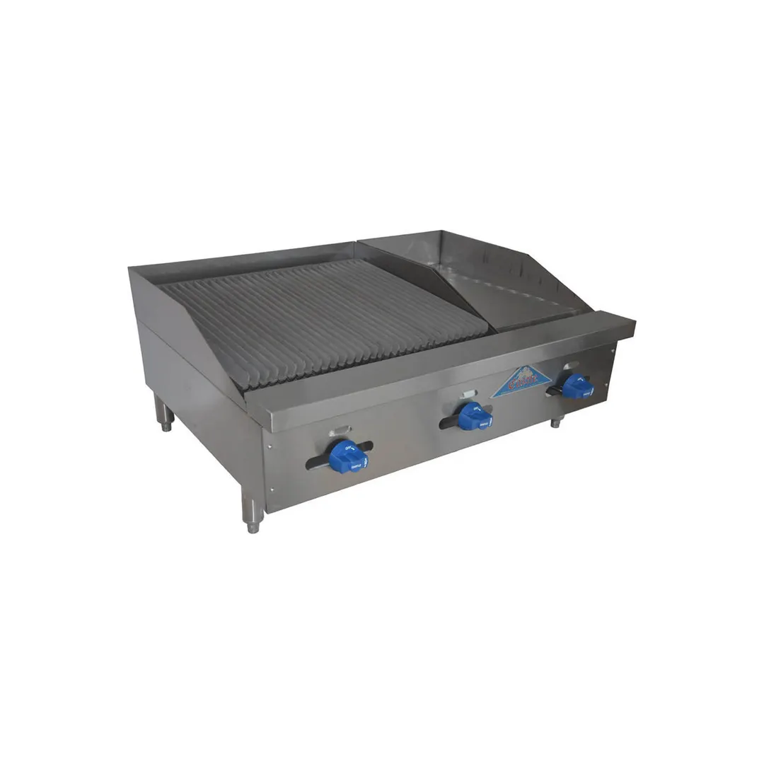 Comstock-Castle FHP60-42T-1.5RB 60" Countertop Gas Griddle/Charbroiler Combination, 148.000 BTU