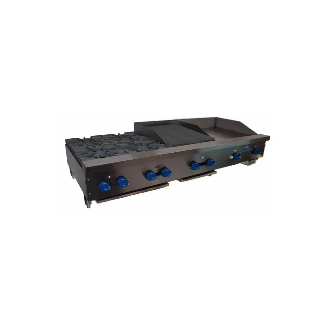Comstock-Castle FHP72-24-2RB 72" Countertop Hotplate/Griddle/Charbroiler Combos, 186.000 BTU