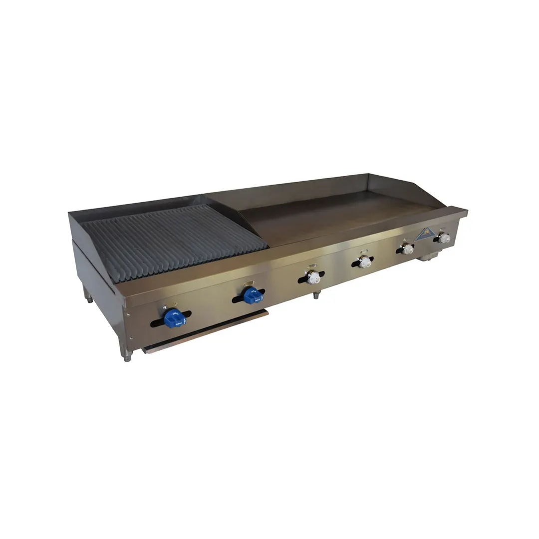 Comstock-Castle FHP72-54-1.5RB 72" Countertop Gas Griddle/Charbroiler Combination, 184.000 BTU