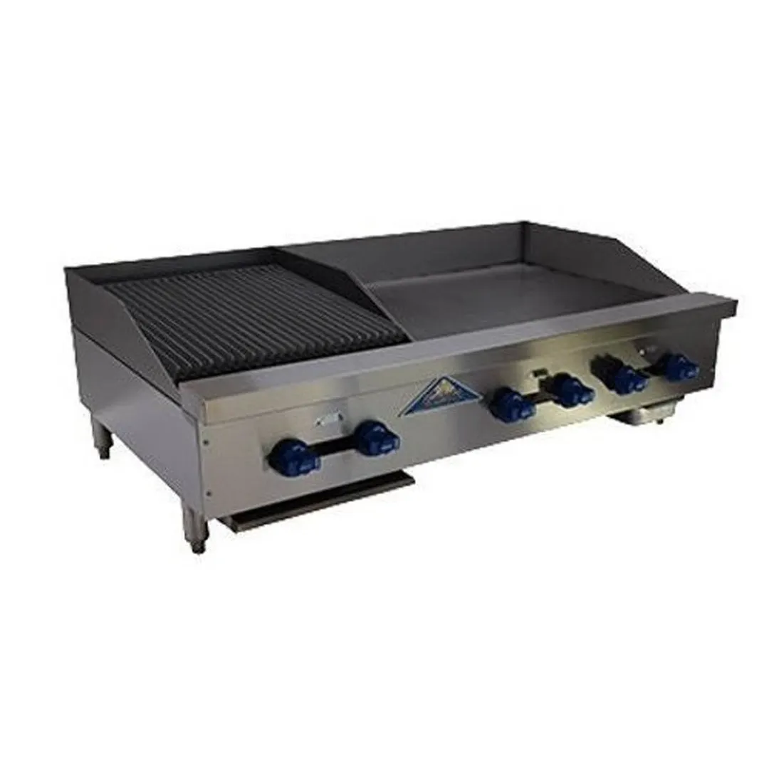 Comstock-Castle FHP72-60-1RB 72" Countertop Gas Griddle/Charbroiler Combination, 125.000 BTU