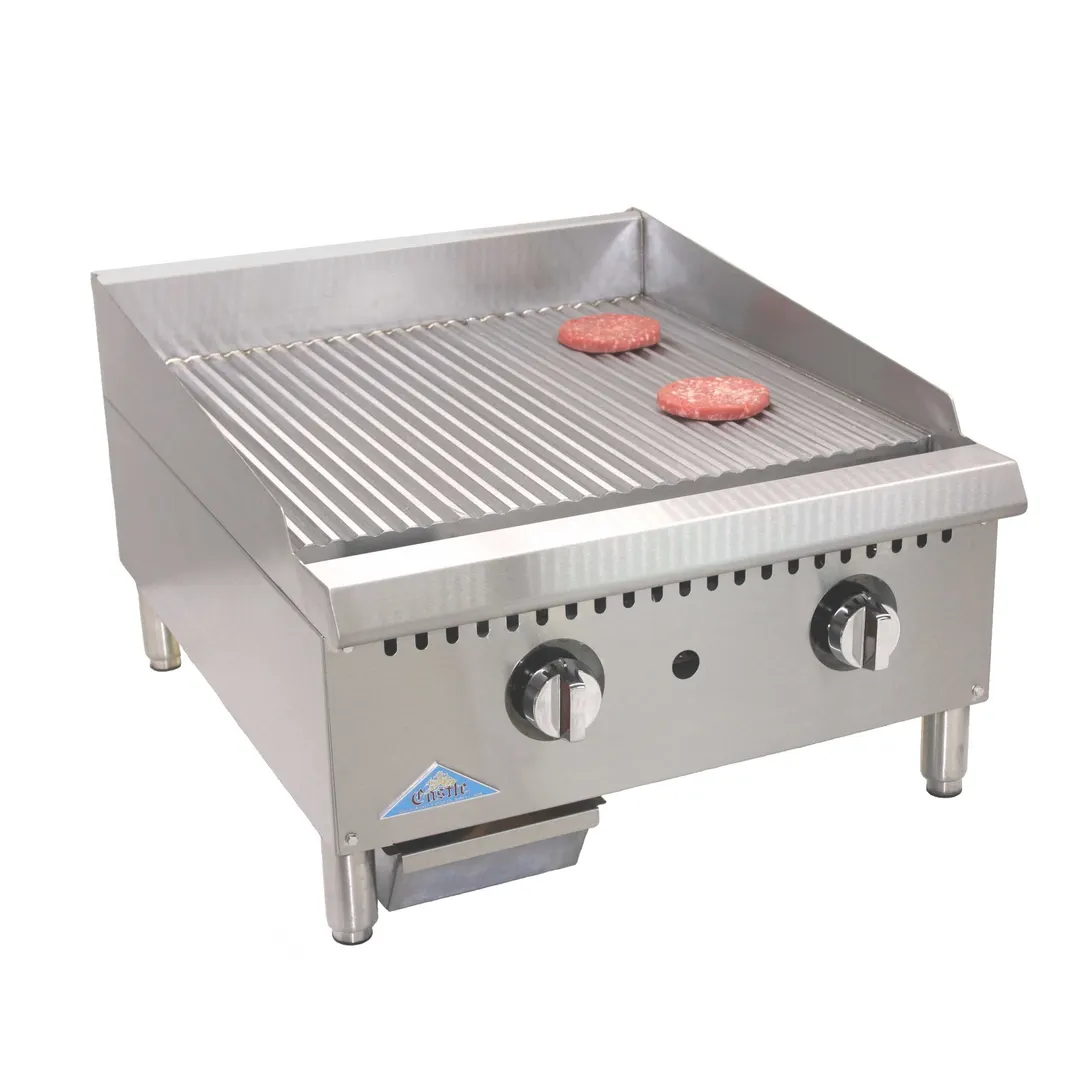 Comstock-Castle HG24T-1-FG 24" Countertop Thermostatic Gas Griddle with Grooved Steel Plate