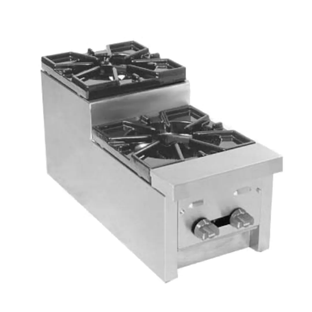 Comstock-Castle SUFHP12 12" Countertop Step-Up Gas Hotplate with (2) Burners, Manual Controls, 48.000 BTU