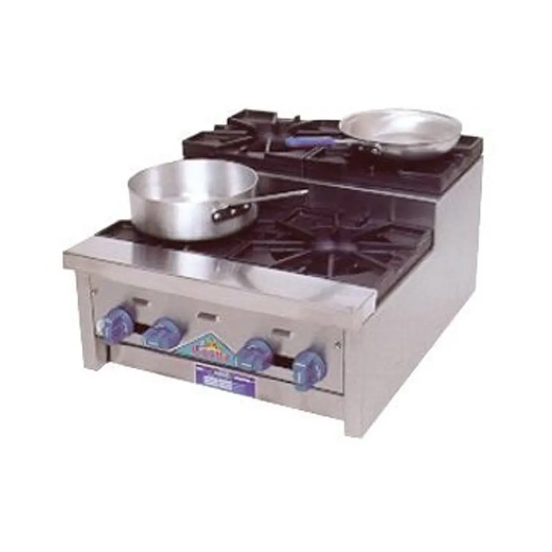 Comstock-Castle SUFHP24 24" Countertop Step-Up Gas Hotplate with (4) Burners, Manual Controls, 96.000 BTU