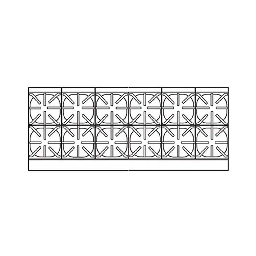 Comstock-Castle SUFHP72 72" Countertop Step-Up Gas Hotplate with (12) Burners, Manual Controls, 288.000 BTU