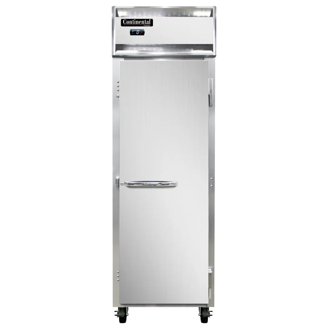 Continental Refrigerator 1FNPT 26" 1-Section Pass-Thru Freezer, 2-Solid Doors, Top Mounted, 21 cu. ft., Stainless Steel Front