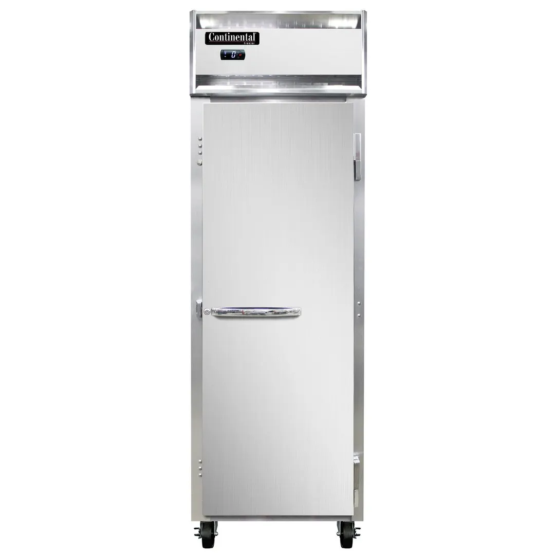 Continental Refrigerator 1FNSSPT 26" 2-Solid Door Pass-Thru Freezer, Top Mounted, Stainless Steel, 21 cu. ft.