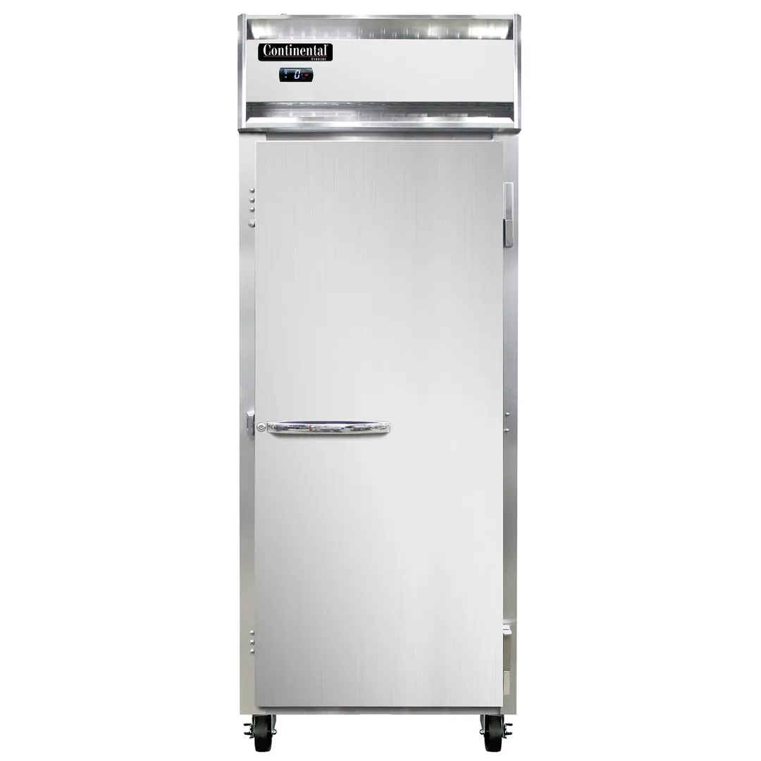 Continental Refrigerator 1FENSAPT 28" One Section Pass-Thru Freezer w/ 2 Solid Doors, Stainless Steel Exterior, 22 cu. ft.