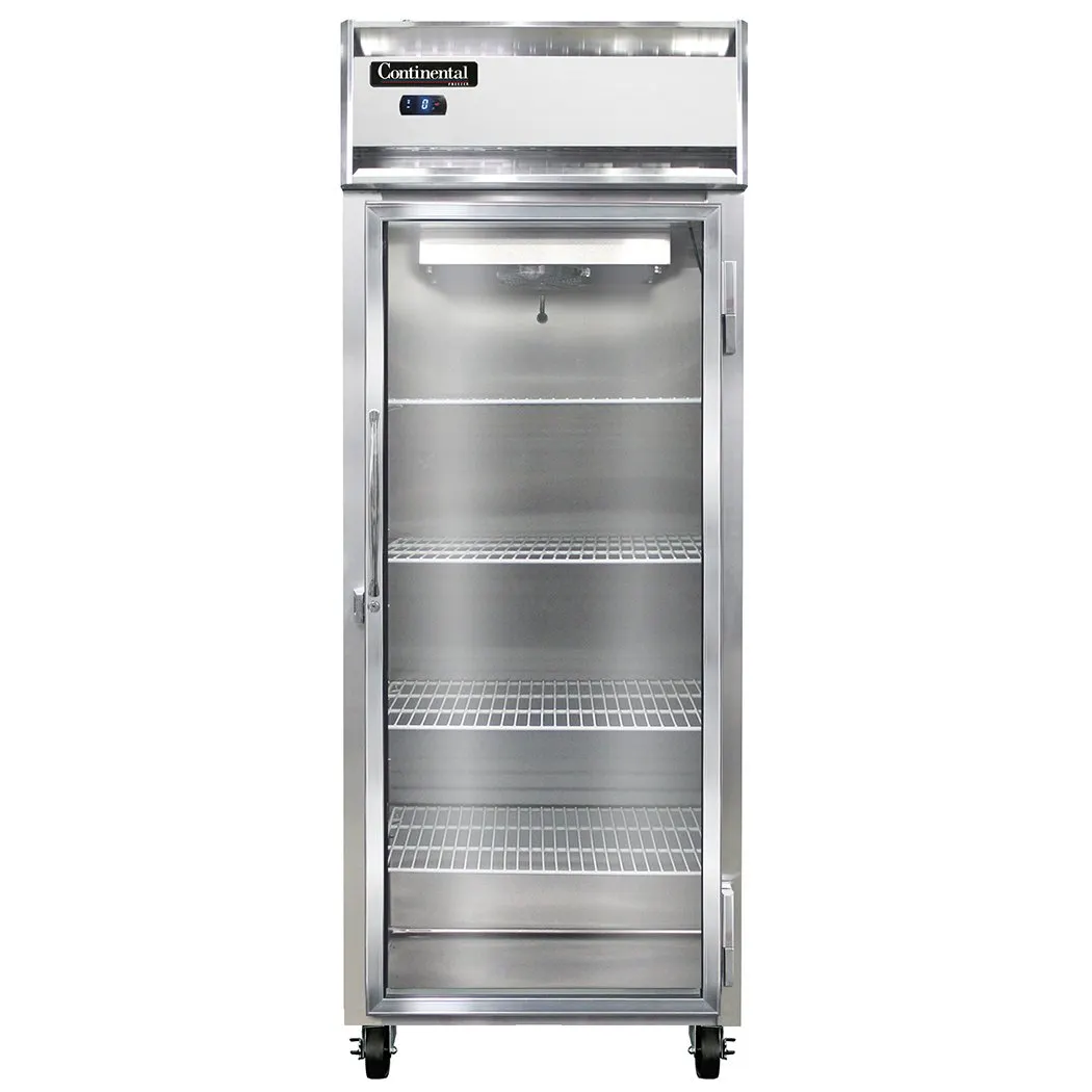 Continental Refrigerator 1FESNSAGD 28" One Section Reach-In Freezer w/ Glass Door, Stainless Steel Exterior, 18 cu. ft.