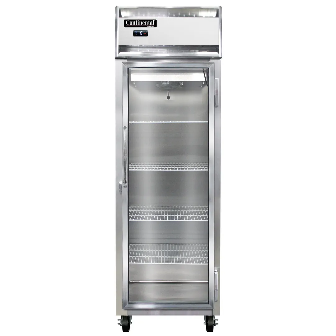 Continental Refrigerator 1FNSAGD 26" 1-Section Reach-In Freezer, Glass Door, Top Mounted, 20 cu. ft., Stainless Steel