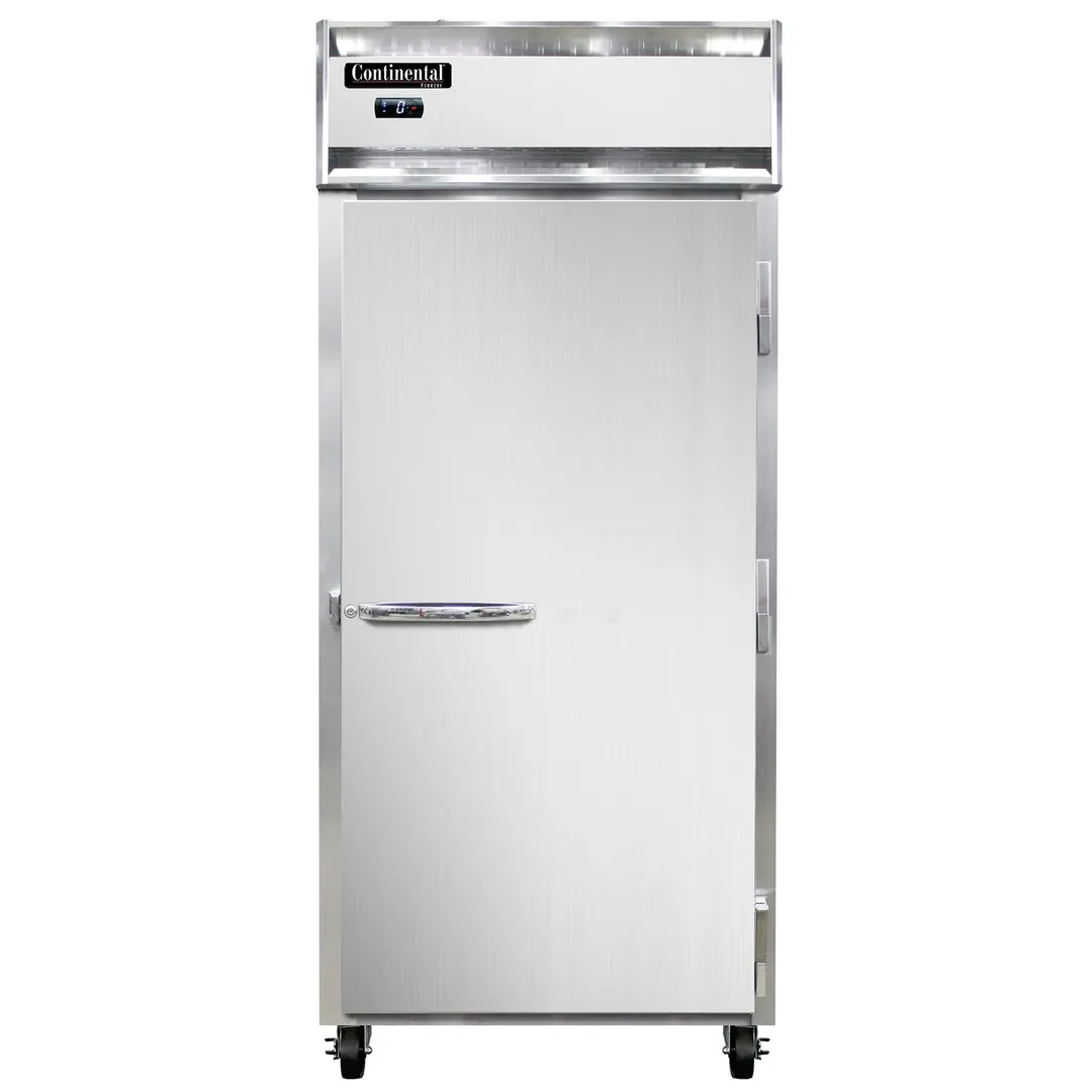 Continental Refrigerator 1FXNSSPT 36" 2-Solid Door Pass-Thru Freezer, Top Mounted, 30 cu. ft., Stainless Steel