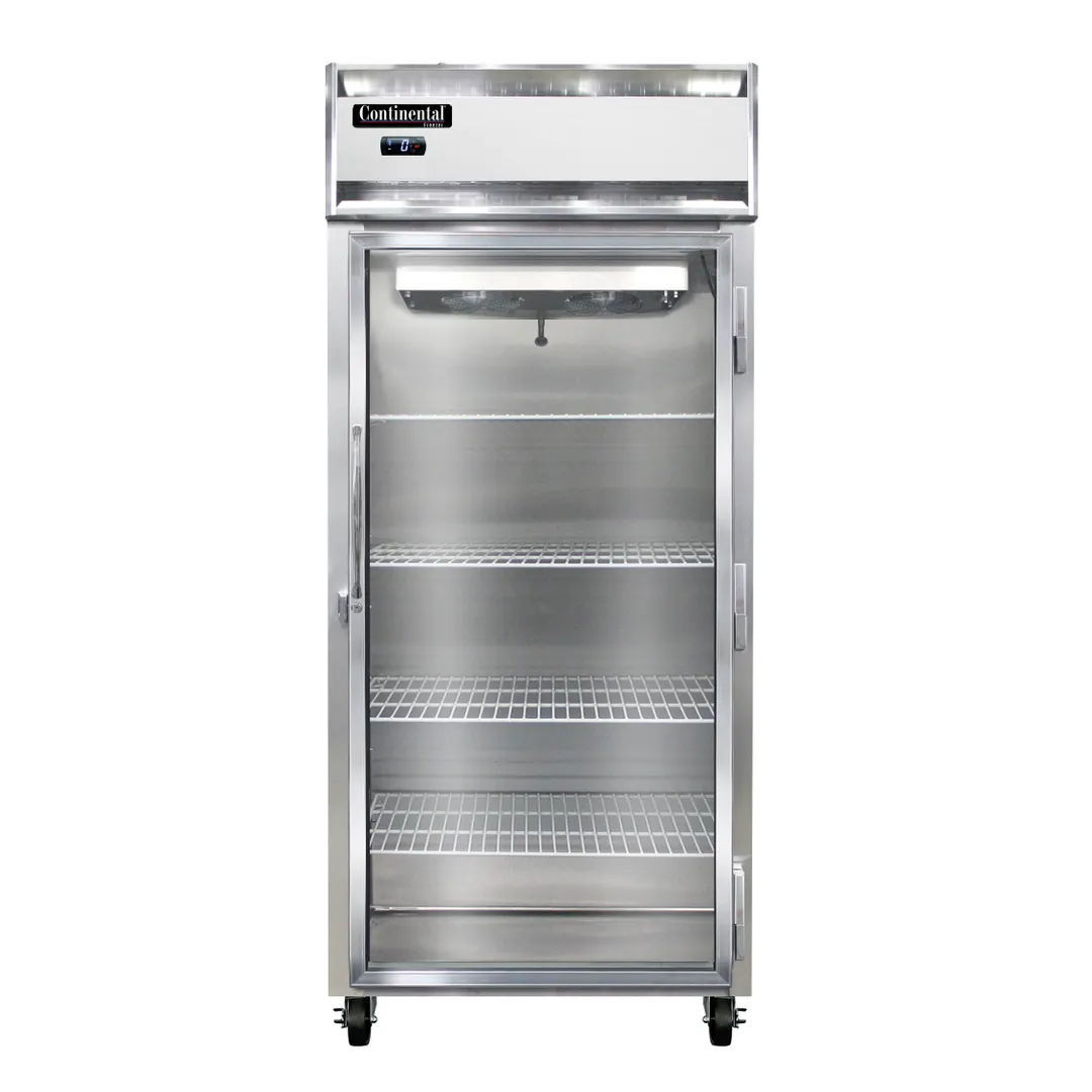 Continental Refrigerator 1FXNSSGD 36-1/4" 1-Section Reach-In Freezer, Glass Door, Top Mounted, 30 cu. ft., Stainless Steel