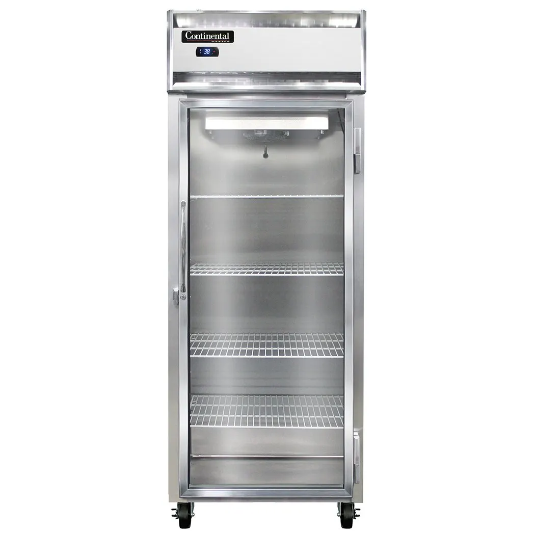 Continental 1RESNSSGD 28.5" 1-Section Reach-In Refrigerator w/ Glass Door, All Stainless Steel, 18 cu. ft.
