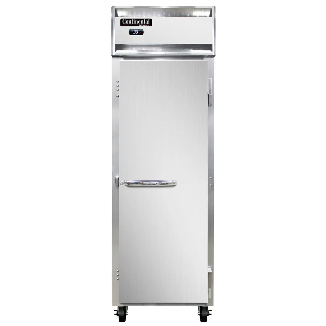 Continental Refrigerator 1RNSS 26" 1-Section Reach-In Refrigerator w/ Solid Door, All Stainless Steel, 20 cu. ft.