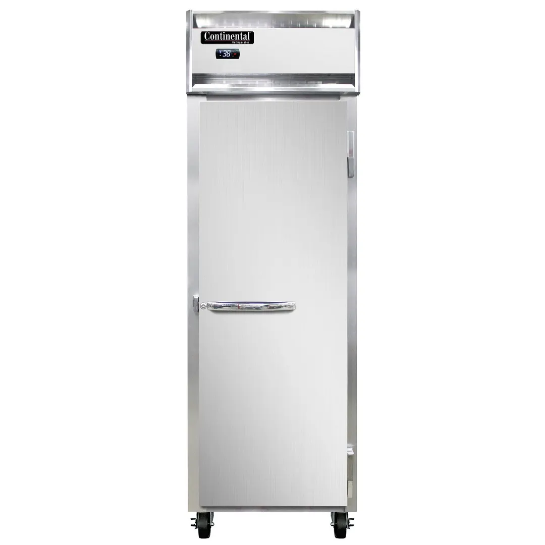 Continental Refrigerator 1RNSSPT 26" 1-Section Pass-Thru Refrigerator w/ 2 Solid Doors, All Stainless Steel, 21 cu. ft.