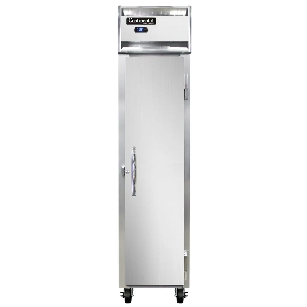 Continental Refrigerator 1RSESN 18" 1-Section Reach-In Refrigerator w/ Solid Door, Stainless Steel Front Aluminum Exterior, 12 cu. ft.