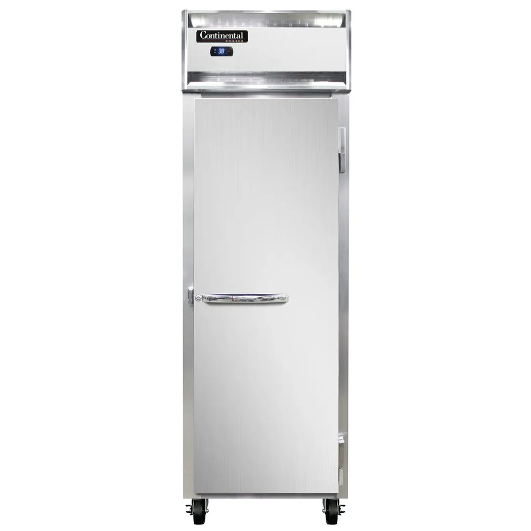 Continental Refrigerator 1RSNSA 26" 1-Section Reach-In Refrigerator w/ Solid Door, Stainless Steel Exterior, 16 cu. ft.