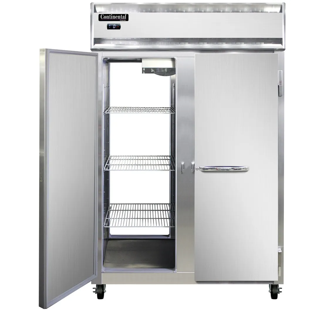 Continental Refrigerator 2FNSAPT 52" 2-Section Pass-Thru Freezer, 4 Solid Doors, Top Mounted, 48 cu. ft., Stainless Steel