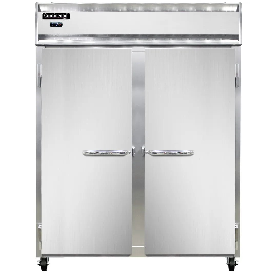 Continental Refrigerator 2FENSSPT 57" 4-Solid Door Pass-Thru Freezer, Top Mounted, 50 cu. ft., Stainless Steel