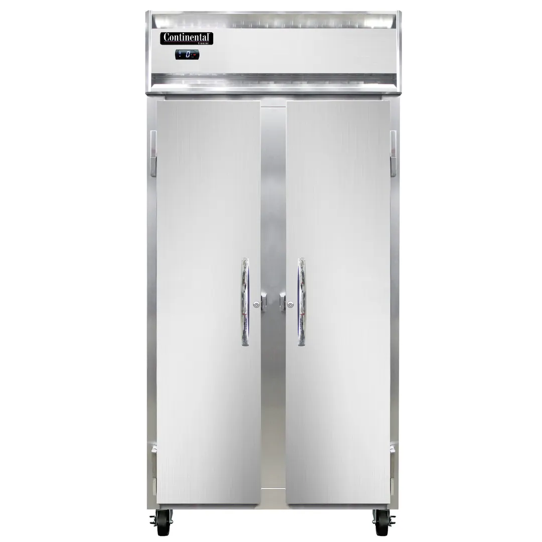 Continental Refrigerator 2FSEN 36" 2-Solid Door Reach-In Freezer, Top Mounted, 30 cu. ft., Stainless Steel Front