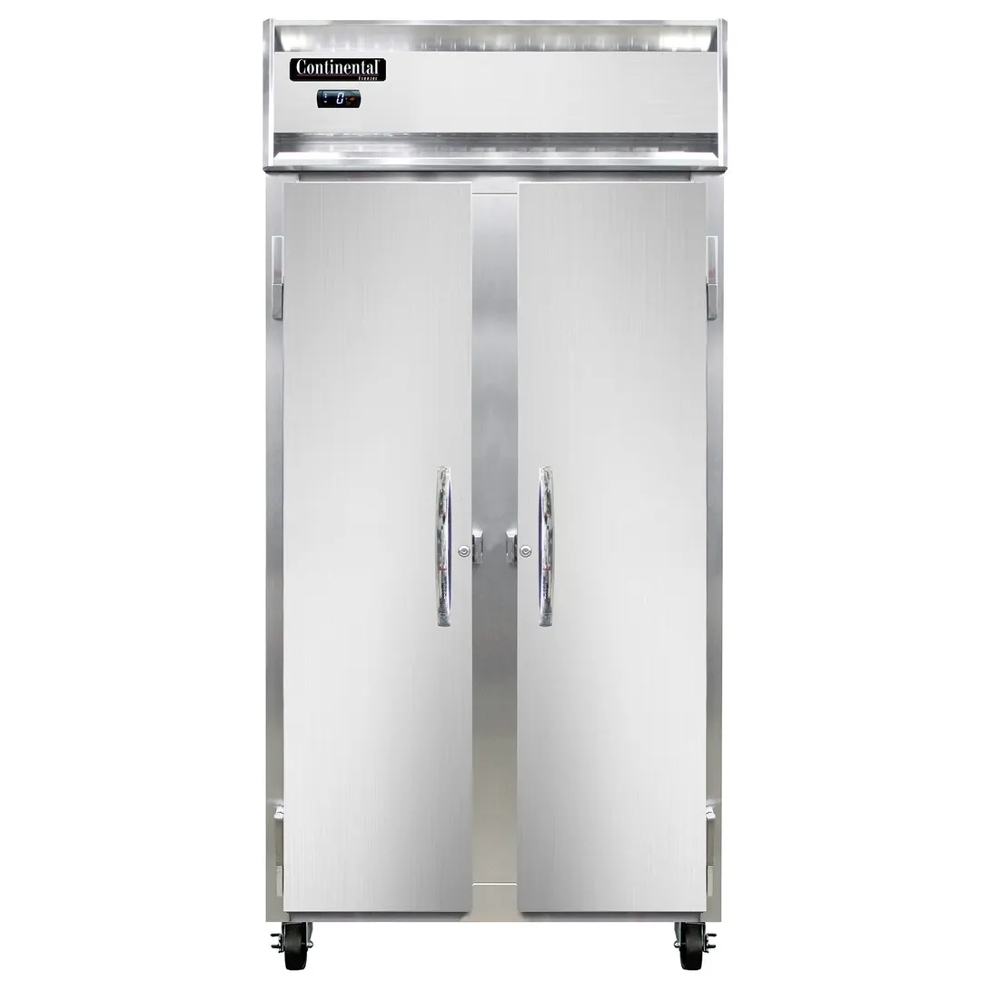 Continental Refrigerator 2FSENSA 36" 2-Solid Door Reach-In Freezer, Top Mounted, Stainless Steel Exterior, 30 cu. ft.