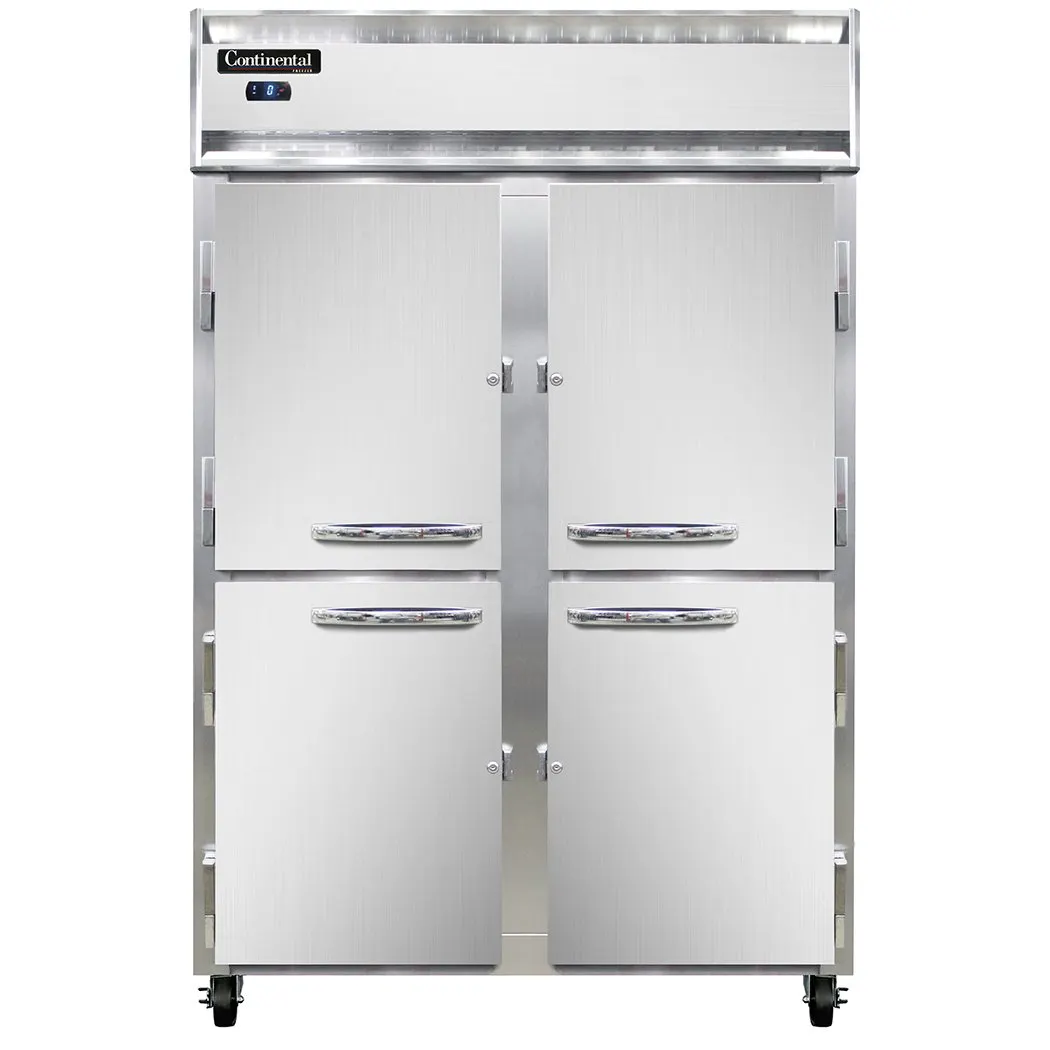 Continental Refrigerator 2FSNHD 52" Two Section Reach-In Freezer w/ 4 Half Solid Doors, 32 cu. ft.