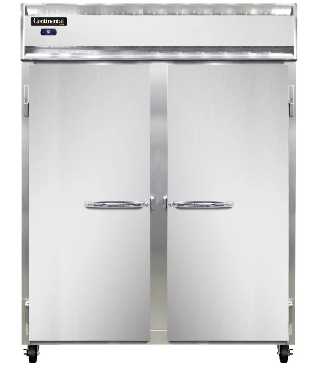 Continental Refrigerator 2RENSS 57" 2-Section Reach-In Refrigerator w/ 2 Solid Doors, All Stainless Steel, 50 cu.ft.