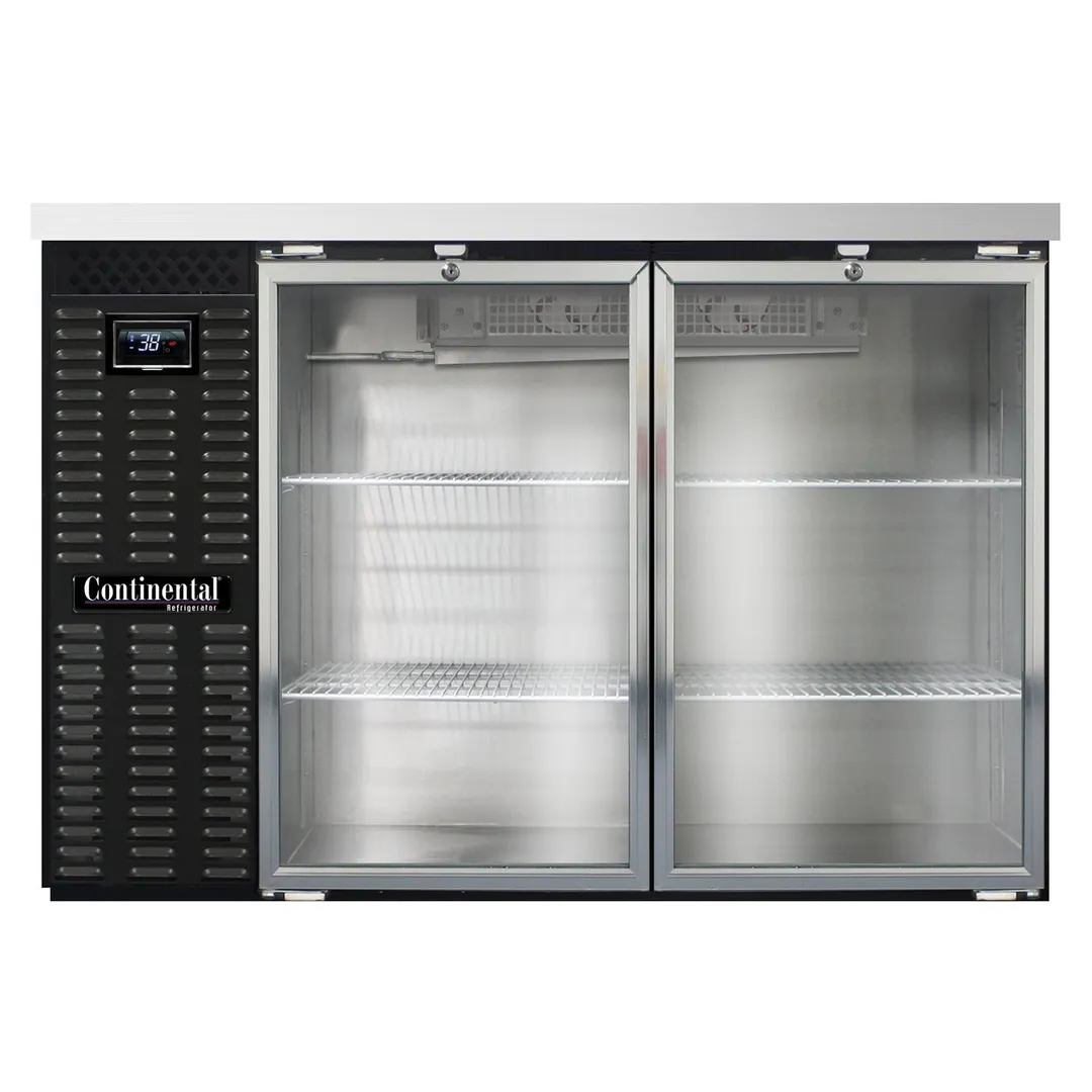 Continental Refrigerator BB50NGD Refrigerated Back Bar Cooler w/ 2 Glass  Doors, 16 Cu Ft, 50"