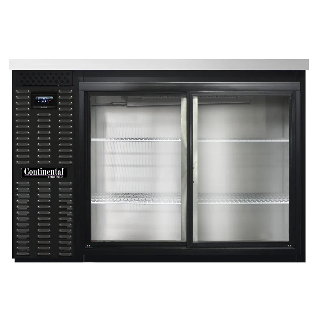 Continental Refrigerator BB50NSGD Refrigerated Back Bar Cooler w/ 2 Glass Doors, 16 Cu Ft, 50"