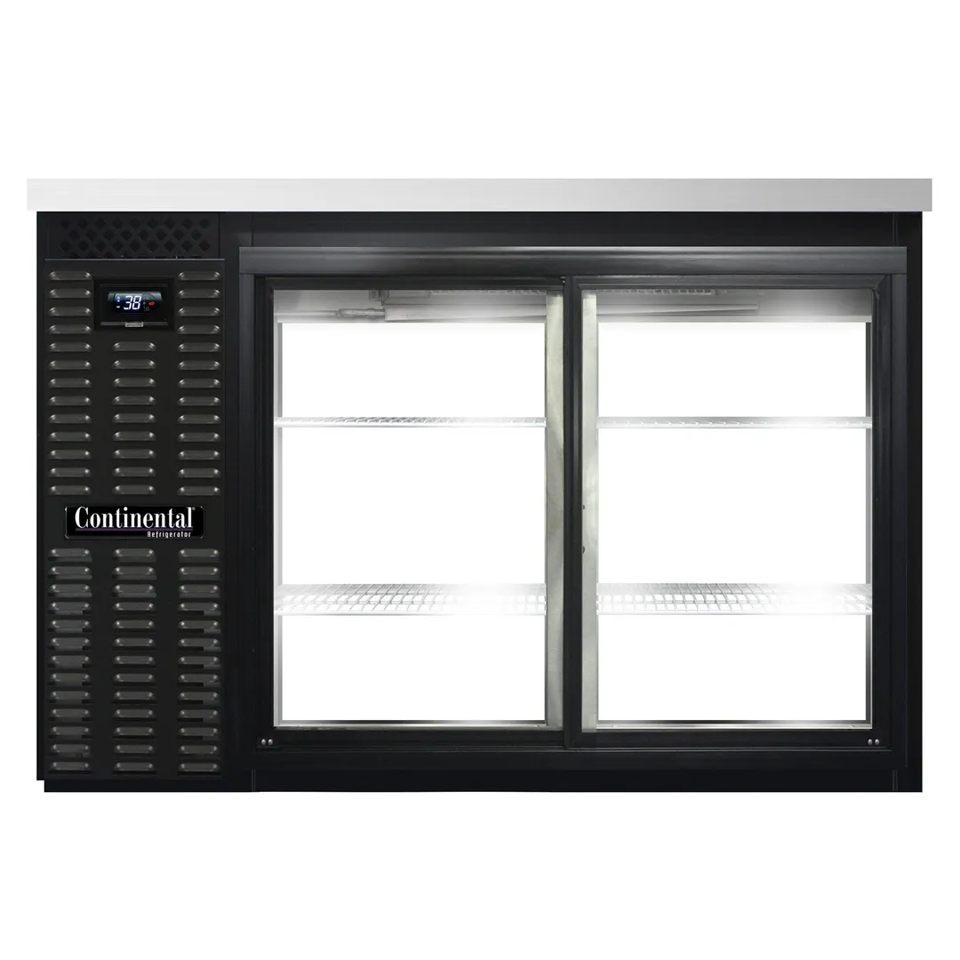 Continental Refrigerator BB50NSGDPT 50" Pass-Thru Glass Door Back Bar Refrigerator
