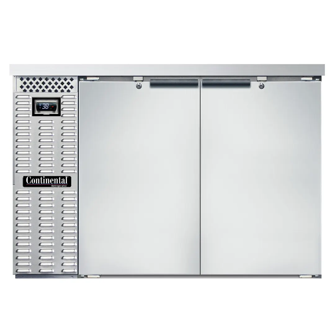 Continental Refrigerator BB50NSS Refrigerated Back Bar Cooler w/ 2 Solid Doors, 16 Cu Ft, 50"