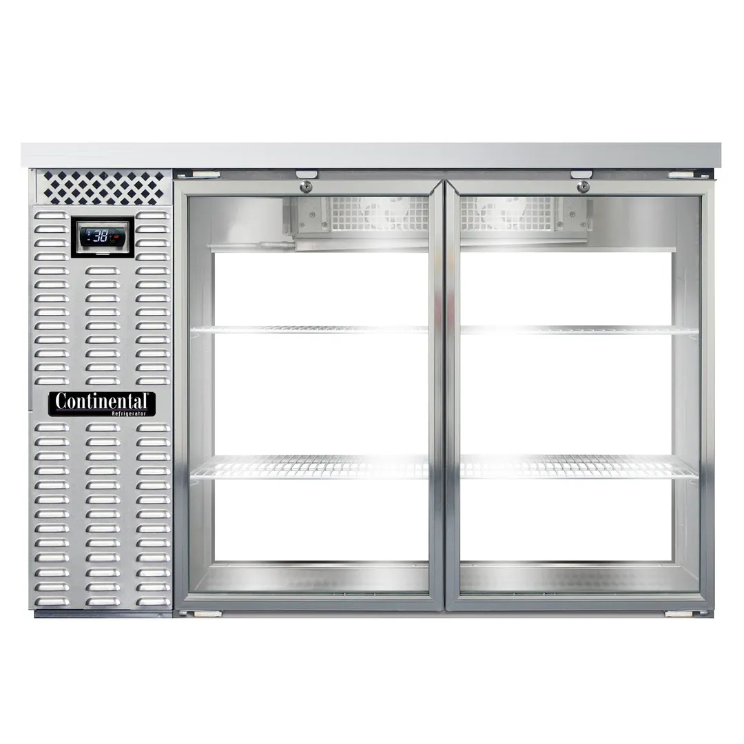 Continental Refrigerator BB50NSSGDPT Pass-Thru Back Bar Cooler w/ 16 Cu Ft, 4 Glass Doors
