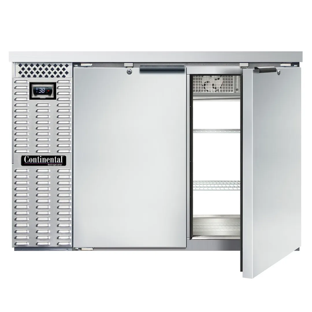 Continental Refrigerator BB50NSSPT Pass-Thru Back Bar Cooler w/ 16 Cu Ft, 4 Solid Doors, 50"