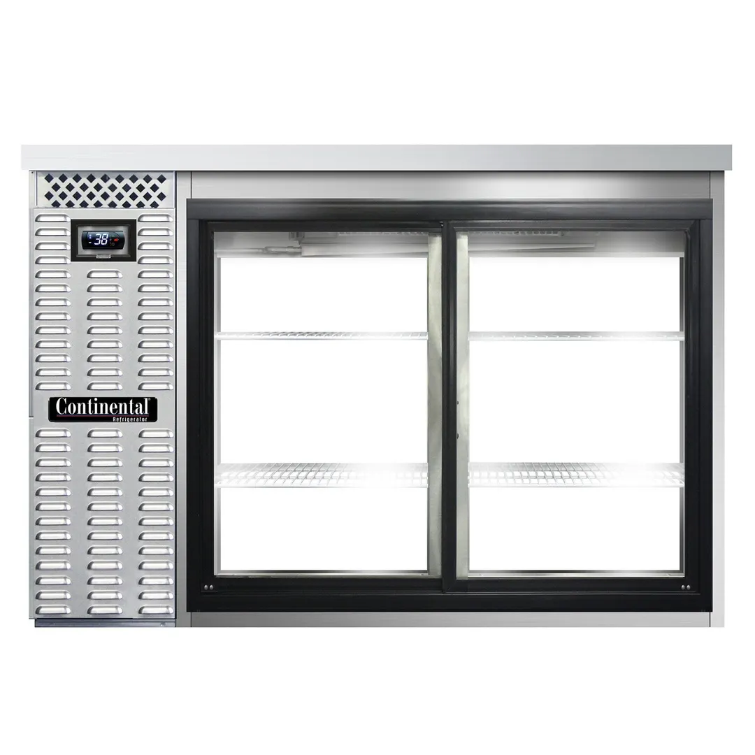 Continental Refrigerator BB50NSSSGDPT 50" Pass-Thru Glass Door Back Bar Refrigerator