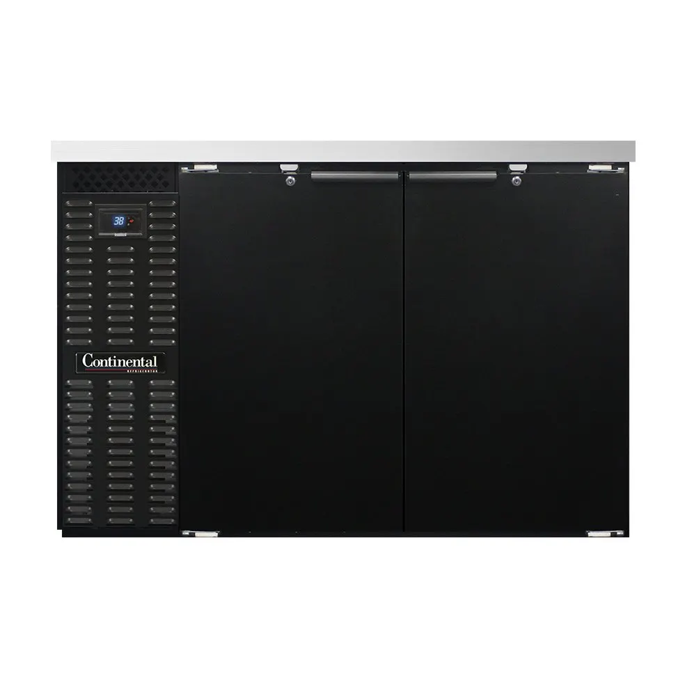Continental Refrigerator BB50SN Refrigerated Back Bar Cooler w/ 2 Solid Doors, 13.0 Cu Ft, 50"