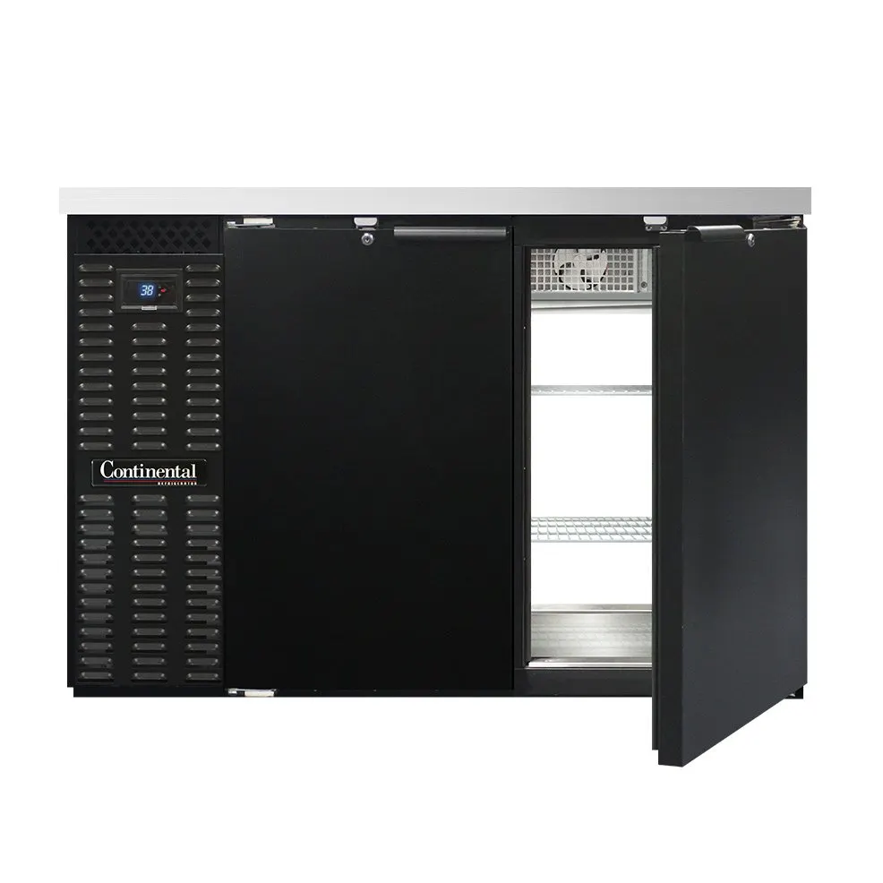 Continental Refrigerator BB50SNPT Pass-Thru Back Bar Cooler w/ 13 Cu Ft, 4 Solid Doors, 50" W