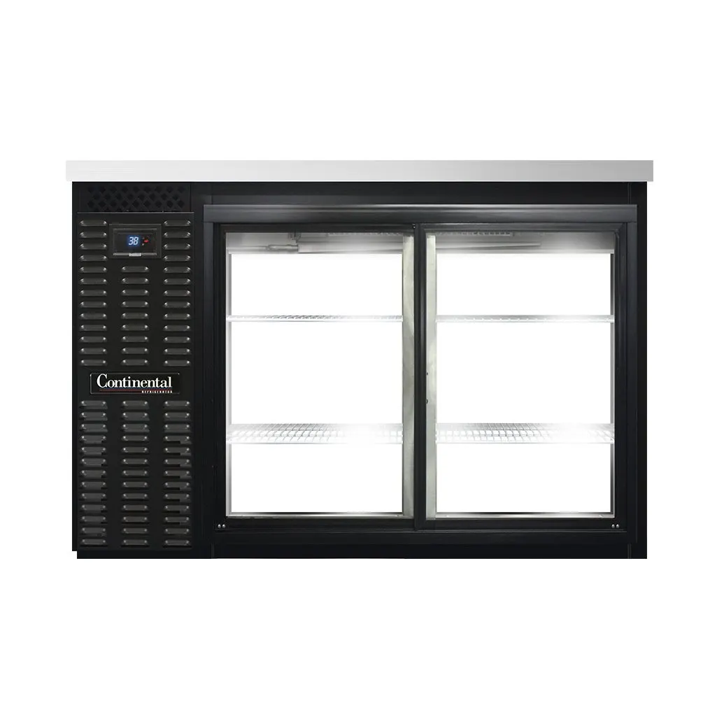 Continental Refrigerator BB50SNSGDPT 50" Pass-Thru Glass Door Back Bar Cooler