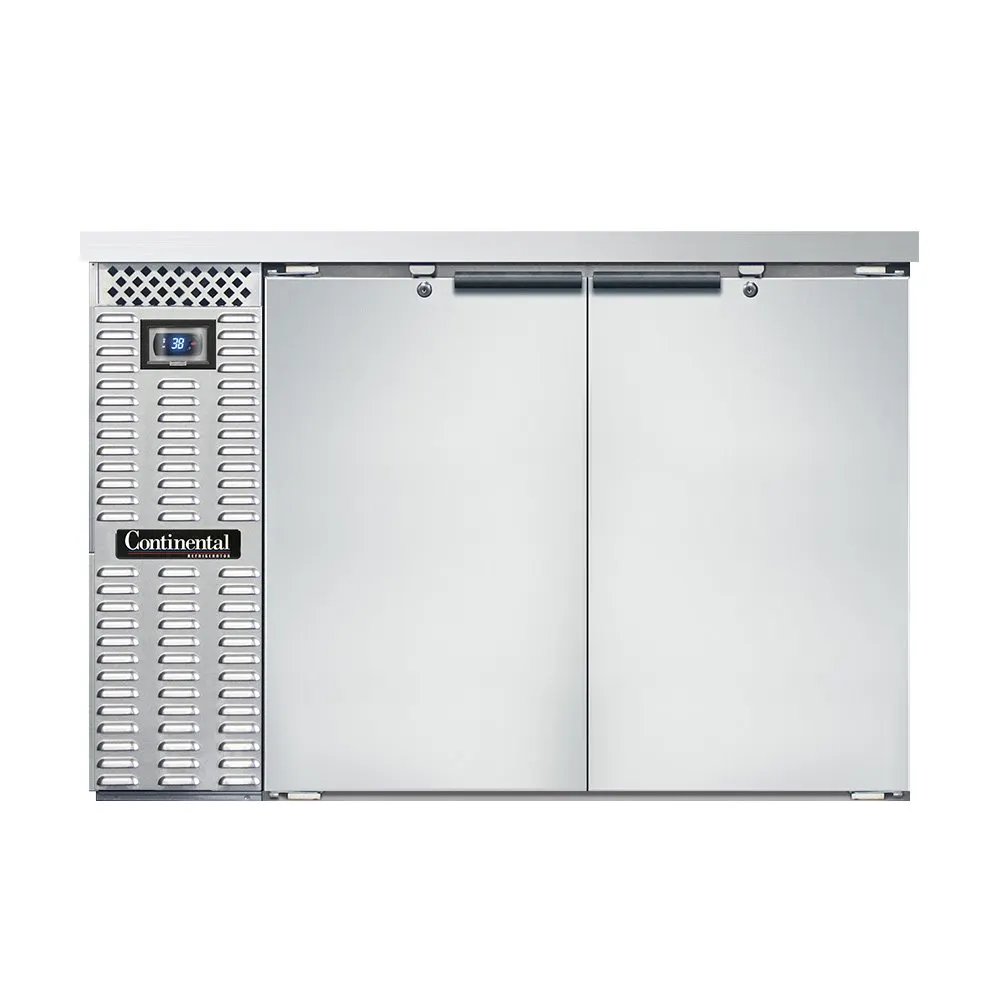 Continental Refrigerator BB50SNSS Refrigerated Back Bar Cooler w/ 2 Solid Doors, 13.0 Cu Ft, 50"