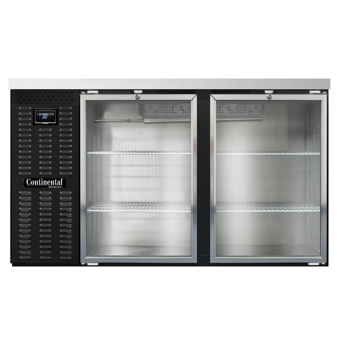 Continental Refrigerator BB59NGD Refrigerated Back Bar Cooler w/ 2 Glass Doors, 22 Cu Ft, 59"