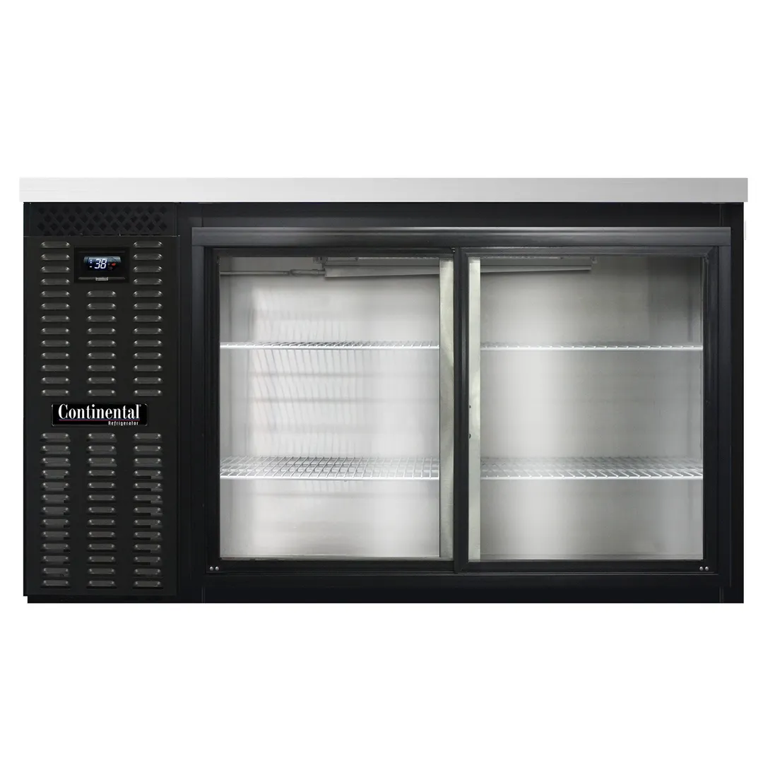 Continental Refrigerator BB59NSGD Refrigerated Back Bar Cooler w/ 2 Glass Doors, 22 Cu Ft, 59"
