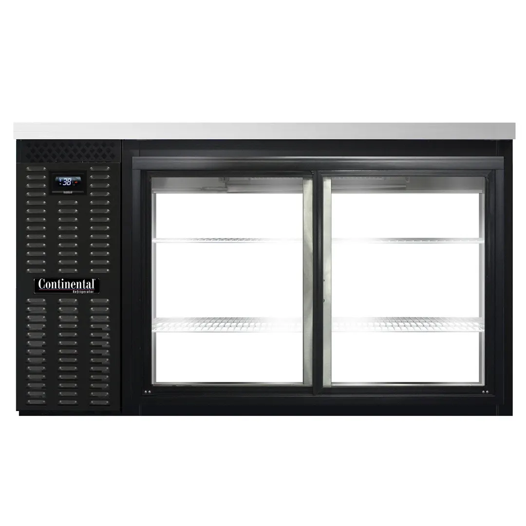 Continental Refrigerator BB59NSGDPT 59" Pass-Thru Glass Door Back Bar Cooler