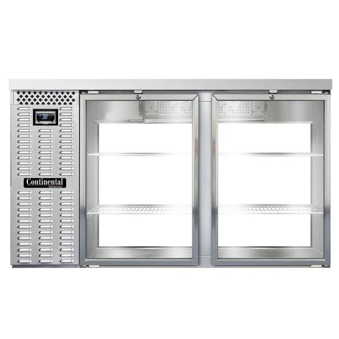 Continental Refrigerator BB59NSSGDPT 59" Pass-Thru Glass Door Back Bar Cooler
