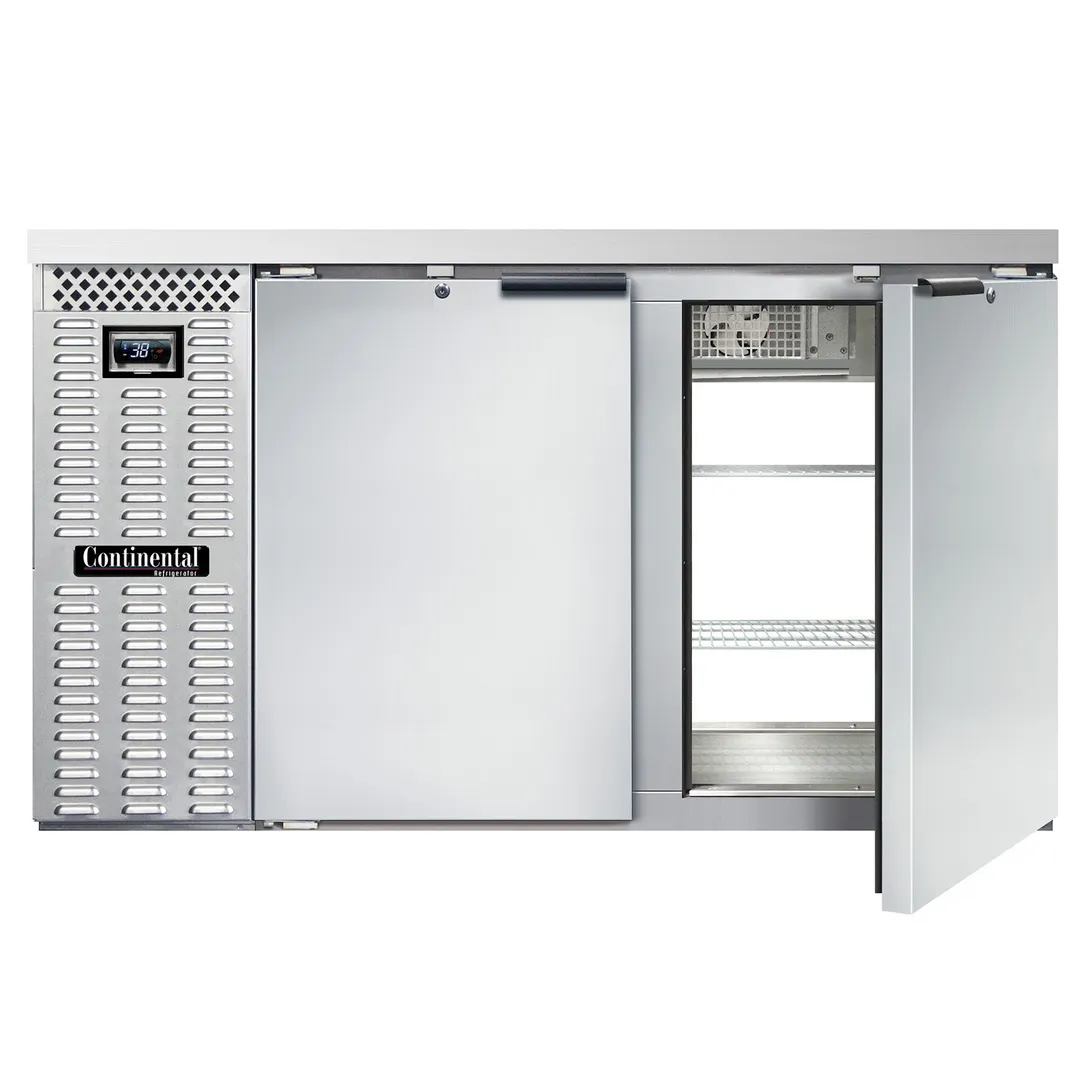 Continental Refrigerator BB59NSSPT Pass-Thru Back Bar Cooler w/ 22 Cu Ft, 4 Solid Doors, 59" W