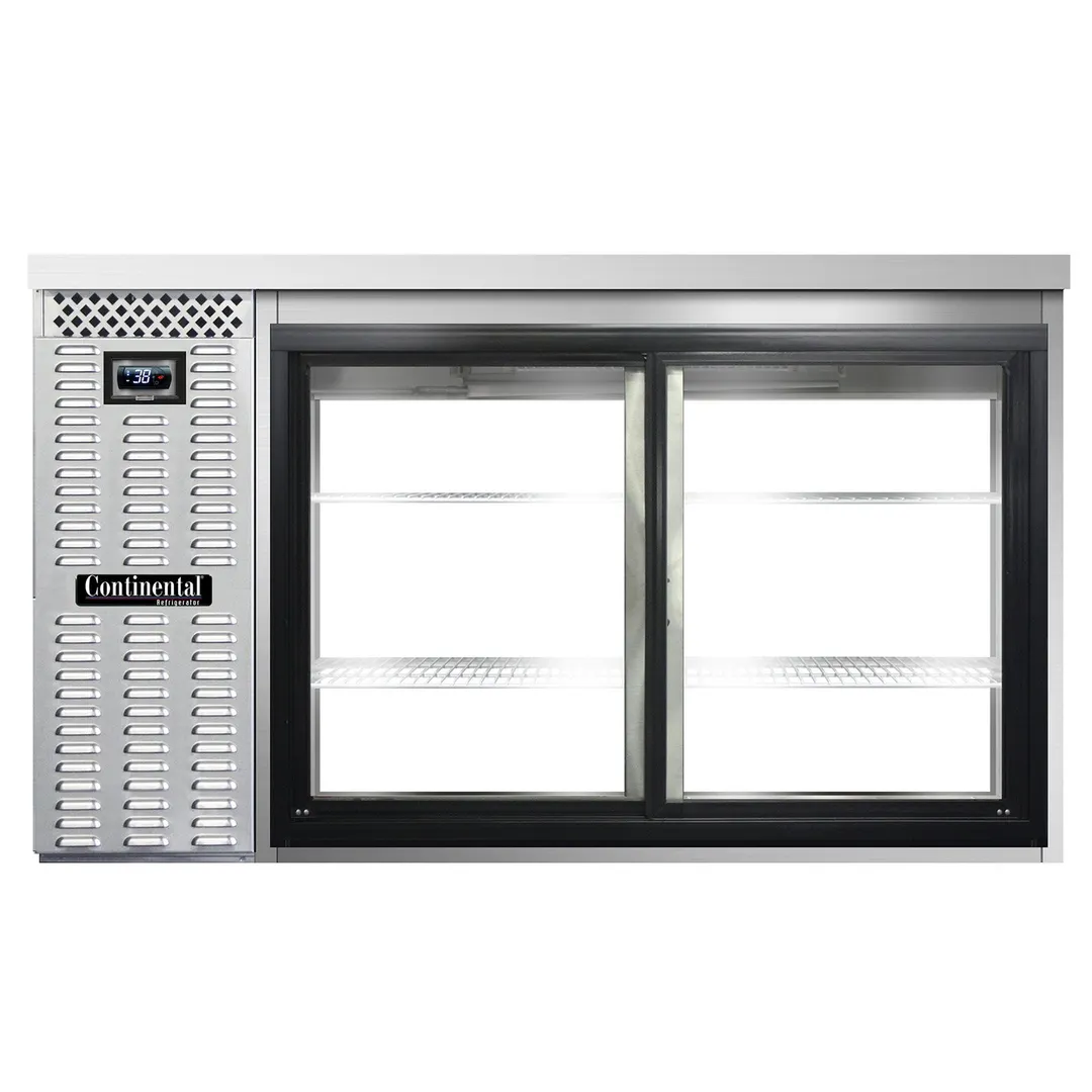 Continental Refrigerator BB59NSSSGDPT 59" Pass-Thru Glass Door Back Bar Refrigerator